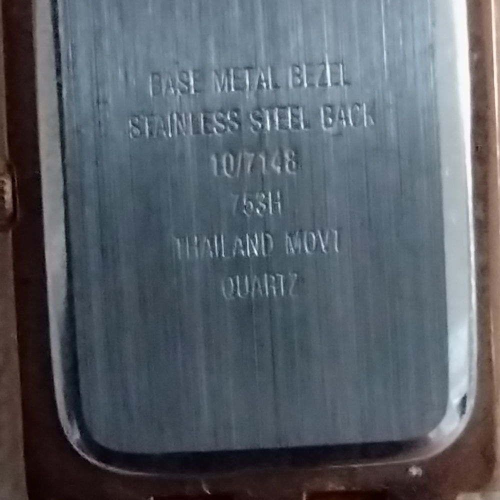 VINTAGE ANNE KLEIN TANK WATCH COVERED IN CRYSTALS, 7" LONG W/Clasp - Picture 5 of 5